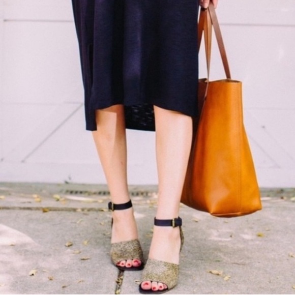 Madewell | Women’s green suede Alena stacked heel open toe ankle strap shoe sz 7 - Picture 14 of 14